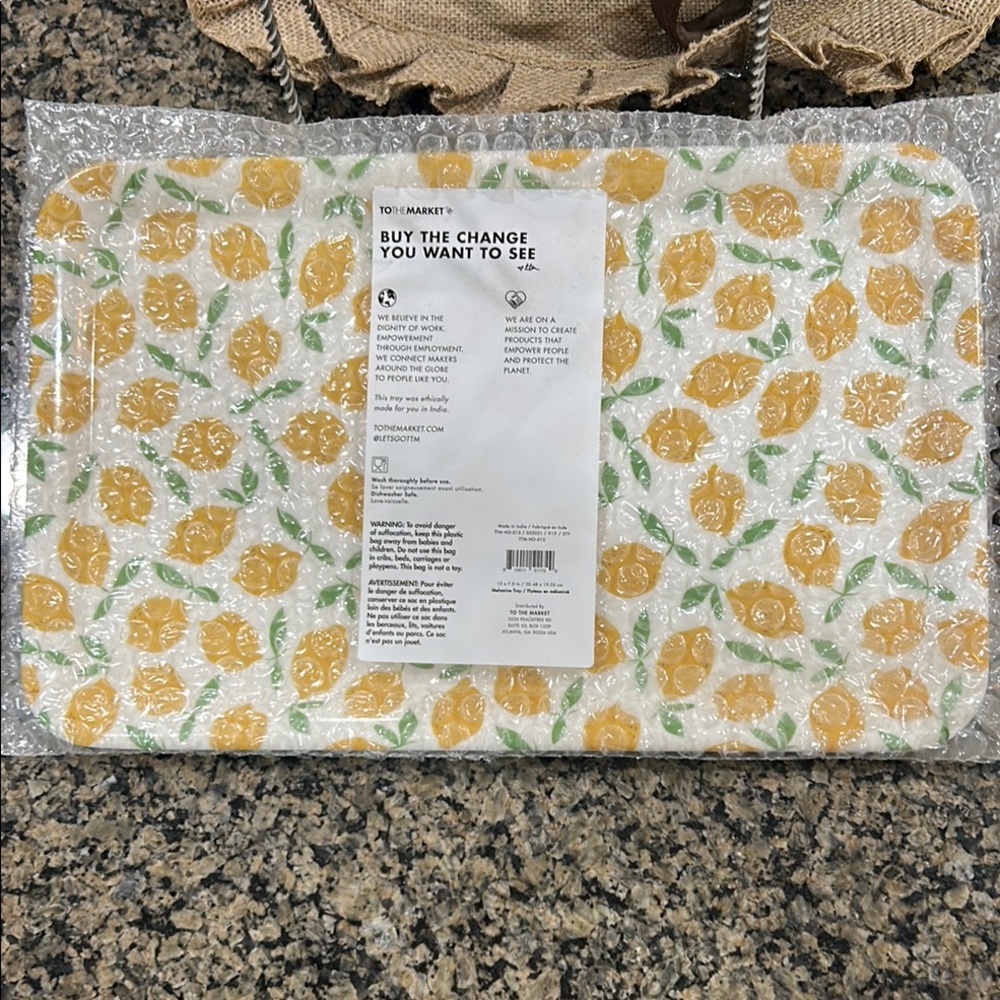 Lemon Pattern Decorative Tray